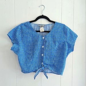 Vintage tie front crop top
